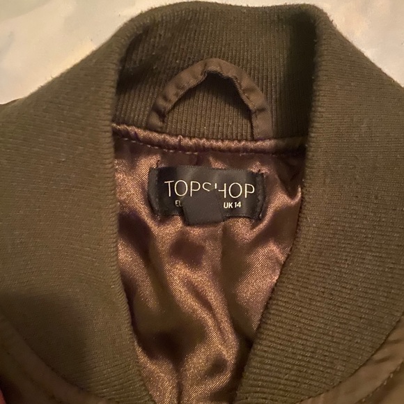 Topshop army green bomber jacket - Picture 3 of 4